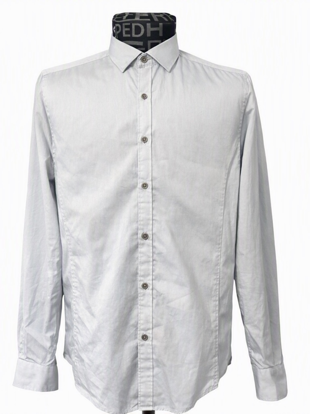 Ted Baker London Men's Light Blue Dress Shirt Size 4 (S/M) - Elbow Patch
